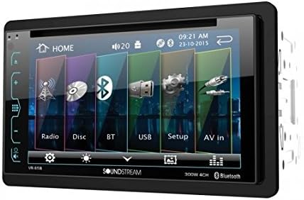 Soundstream VR-65B Double-DIN Bluetooth DVD/CD/AM/FM in-Dash Car Stereo with 6.2" Smart Sense Screen