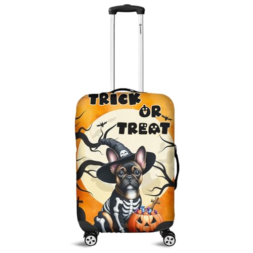 Trick or Treat French Bulldog Needs Candy Happy Halloween Night Travel Luggage Cover Dog Lover Gifts Suitcase Dust Protective Decor - 02020