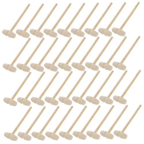 FELTECHELECTR 36Pcs Wooden Hammers Safe Mallets for Early Development Parent Interaction Fun Plaything for Birthday Present for Boys