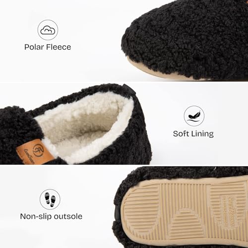 EverFoams Women’s Soft Curly Full Slippers Memory Foam Lightweight House Shoes Cozy Loafer with Polar Fleece Lining - Image 5