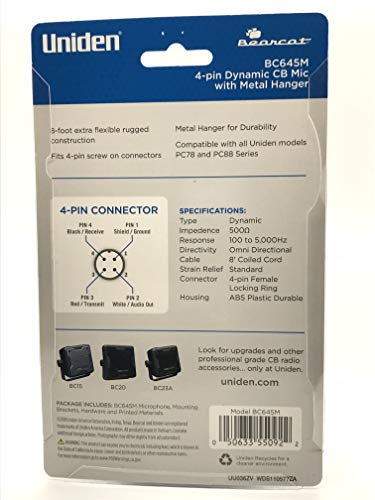 Micro CB Dynamique Antichoc Uniden BC645M pour Remplacer un Micro Cassé - 3