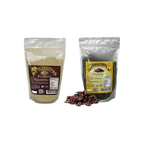 Pure Natural Miracles Organic Gelatinized Maca Powder and Raw Unsweetened Cacao Nibs Cover