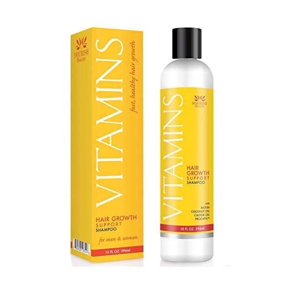 Nourish Beaute Vitamins Shampoo for Hair Loss that Promotes Hair Regrowth, Volume and Thickening with Biotin, DHT…