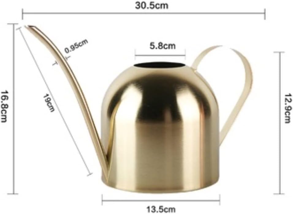 QUQUQ Indoor Outdoor Watering Plants Indoor Plants Watering Can Long Spout Stainless Steel Pot for Outdoor Garden Watering Equipment(A,13.5 * 12.9 * 30.5cm)