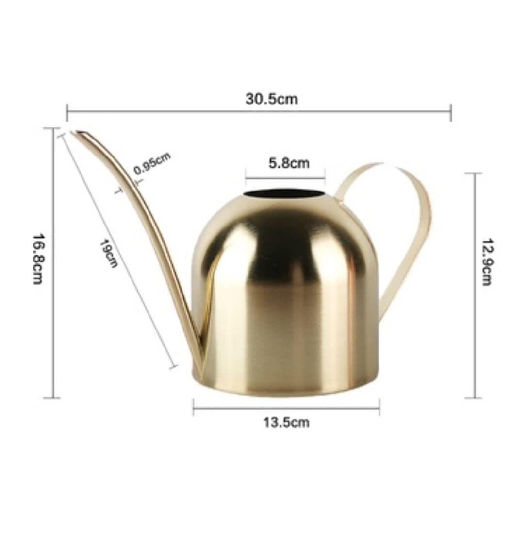 Konewka Wewnętrzna Konewka Do Roślin W Pomieszczeniach Długa Wylewka Ze Stali Nierdzewnej Ogrodu Na Rośliny Zewnętrzne Do Codziennego Podlewania(Gold,13.5 * 12.9 * 30.5cm)