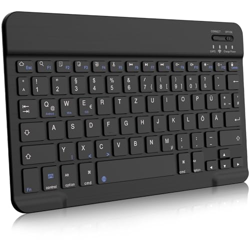 aoub Kabellose Bluetooth Tragbare Tastatur mit deutschem QWERTZ Layout – Ansicht 1