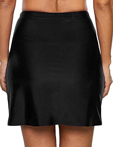 Hilor Women's High Waisted Swim Bottom Swim Skirt Skort Bikini Bottom Tankini Swimsuit3