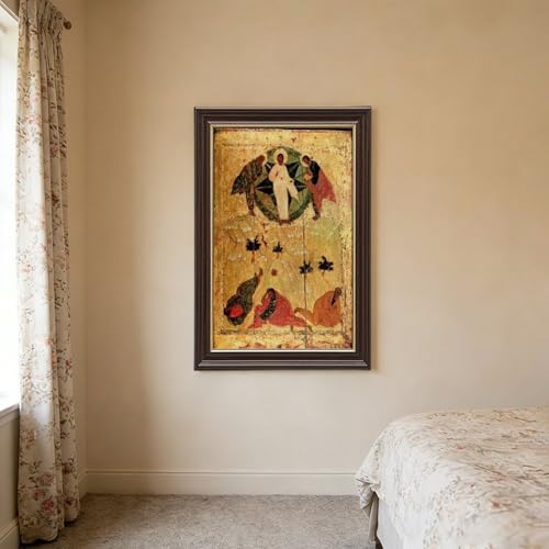Impression sur toile Andrei Rublev Transfiguration de Jésus avec cadre en bois suspendu de qualité - 3