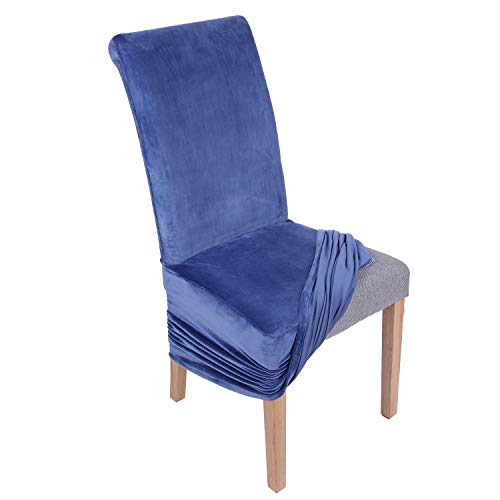Colorxy Velvet Stretch Chair Covers For Dining Room, Soft Removable Long Solid Dining Chair Slipcovers Set Of 4 thumb #3