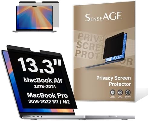 13.3 Inch Magnetic Laptop Privacy Screen – Anti-Glare, Blue Light Filter, Removable For 16:9 Lenovo, HP, Acer