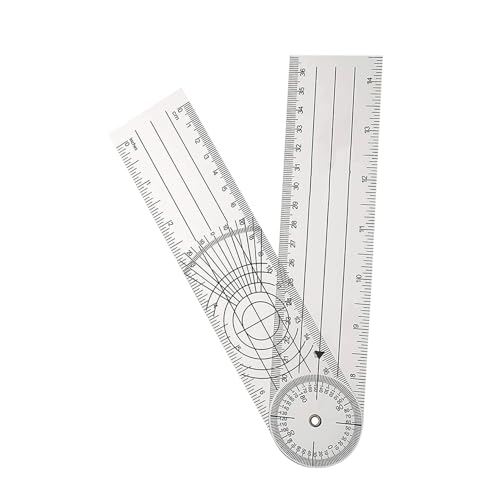 Goniómetro plástico transparente 360 grados miniatura 1