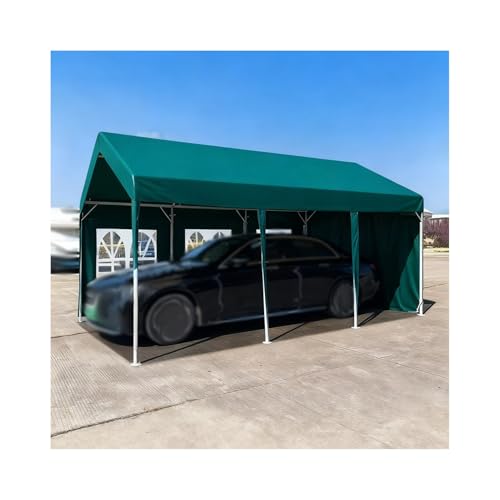 Toldo para Cochera Resistente con Ventanas para Todo Tipo De Clima, Good para Tractores, Camiones, Autocaravanas Y SUV(Green,9.8x16.4x6.5 ft)
