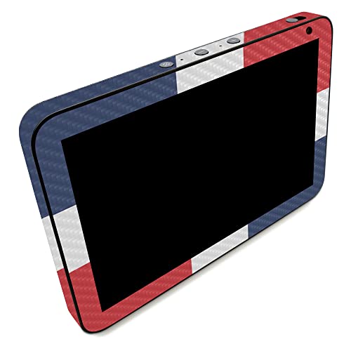 Image of MightySkins Carbon Fiber Skin Compatible with Amazon Echo Show 8 (Gen 2) - Dominican Flag | Protective, Durable Textured Carbon Fiber Finish | Easy to Apply | Made in The USA