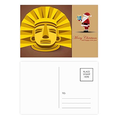 Cartes postales pharaon abstrait Egypte Père Noël | Lot de 20 illustrations art égyptien noël