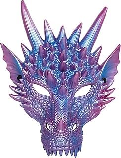 Fartoni Masque Dragon Violet Pour Enfant Ou Adulte Sans Ailes Ni Autres Accessoires, Idéal Comme Costume Dragon Enfant. Masque de dragon pour cosplay.