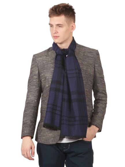 Navy Blue Striped Stay warm and stylish this winter with our Classic Men’s Muffler-image-31