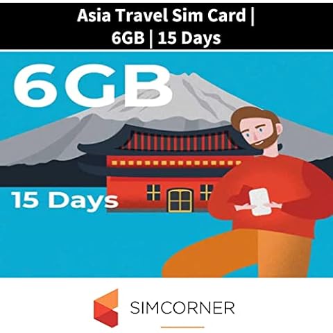 Asia Travel Sim Card | 6GB Internet Data | Works in 30+ countries (15 Days) Cover