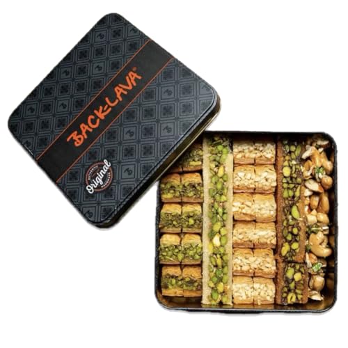 Back-lava arabische Baklava Box Mischung aghati pistazie Leckeres Dessert aus dem Nahen Osten Perfekt für Weihnachten Geburtstag Vatertag - Dessertkorb Geschenke (470 gr.)