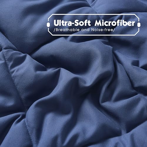 Image of HIG 3pc Navy /Gray Twin /Twin XL Bedding Comforter Set Duvet Insert Blanket