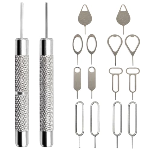 ZukoCert 16 Pieces SIM Card Removal Tool Set, Multi-Functional SIM Ejector Tool, SIM Card Pin, Phone SD Card Removal Tool Key, Universal for Smartphone