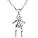 Sterling Silver Birthstone Necklace June Baby Brat Girl Alexandrite Color Cubic Zirconia, 1.5 mm Chain