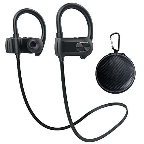 Justrvn Sports Wireless Earphone,Bluetooth Headphone With 24Hrs Playtime,Bluetooth Headsets V5.2 Hd Bass With Ip67 Waterproof,Noise Cancellation Earbuds W/Ear-Hooks For Gym Jogging Workout #TOP7