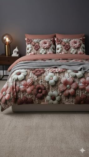 Image of Budget Plus 7D Cotton Feel Super Soft Fabric King Size bedsheet 7D Print Bedsheet for Double Bed with 2 Pillow Covers.