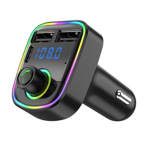 Transmisor FM para Coche - Adaptador Inalámbrico Automotriz,Reproductor MP3 Ligero con Sonido Nítido para Viajes Diarios, Trayectos, Automóvil Y Camión