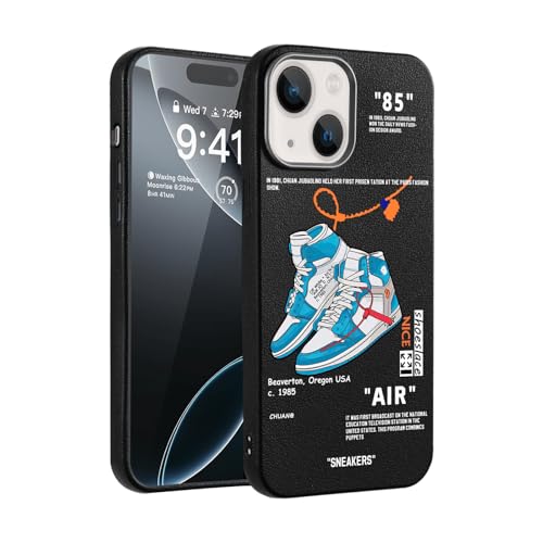 CHBSHENG Cool Design Phone Case for iPhone 15 Case for Boys Men Aesthetic Shockproof Basketball Sneaker Sports Designer Cases Compatible with iPhone 15 Blue