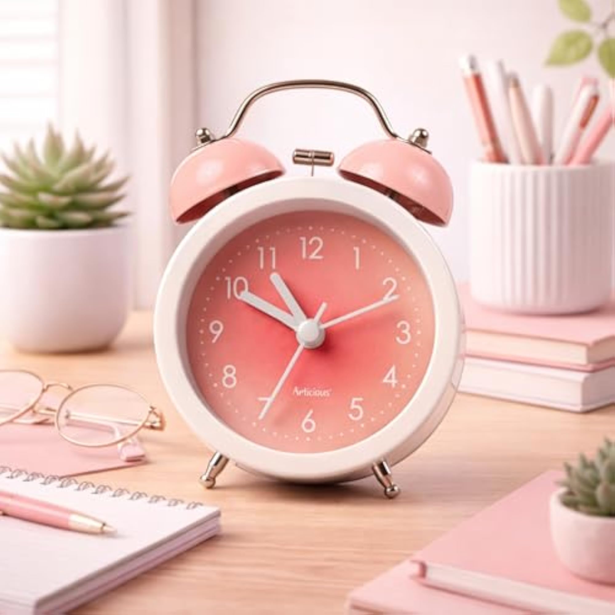 Aesthetic Analog Desk Clock for Study Table