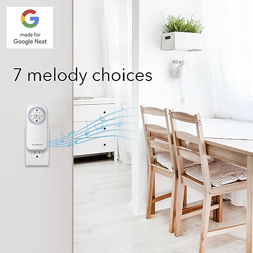 Wasserstein Doorbell Chime for Google Nest Doorbell (Wired, 2nd Gen) and Google Nest Doorbell (Battery) - Made for Google Nest - Authorized Nest Doorbell Chime (Includes Chime and Transmitter)