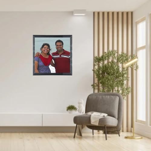 Image of Chitransh Customized Wall Mount Rectangular Photo Frames,Personalized Print,Black Wooden Frame,Customised Gift For Anniversary, Birthday, Wedding, Couples (Size 13x13 inch)