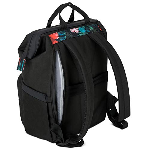 LARKSON Mochila Mujer Negra No 5, Mochila Grande para Escuela, Universidad, Ocio, Compartimento para portátil de 15,6 Pulgadas - Repelente al Agua LARKSON Mochila Mujer Negra No 5, Mochila Grande para Escuela, Universidad, Ocio, Compartimento para portátil de 15,6 Pulgadas - Repelente al Agua