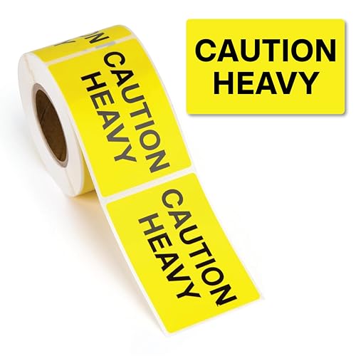 300pcs Caution Heavy Stickers, 2" x 3" Shipping Label Safety