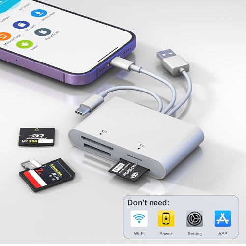 Adaptateur Memory Stick Pro Duo multi-carte SD XD pour iPhone 16 et Android - 6