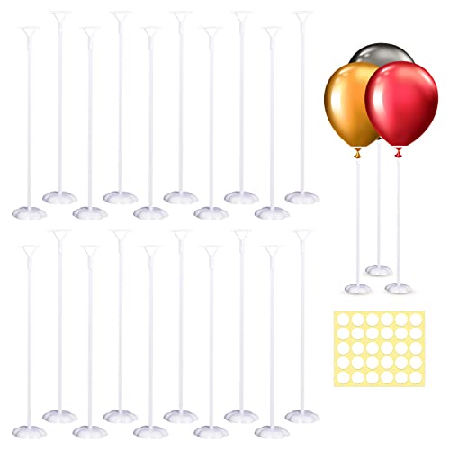 Set di 20 kit porta palloncini, porta palloncini riutilizzabili, espositore porta palloncini per tavolo da pranzo, bastone per palloncini con tazza e base, adatto per feste, compleanni, nuziali