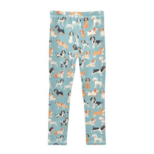Funny Animal Girls' Leggings Toddler Doodles Dogs Kids Yoga Pants Dance Active Tights 4T2