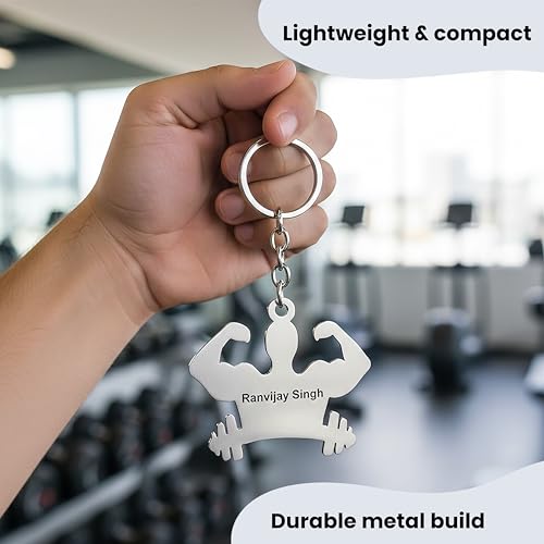 Image of SAVRI Personalized Keychain with Customized Name Engraving | Stainless Steel Round Professional Keychain