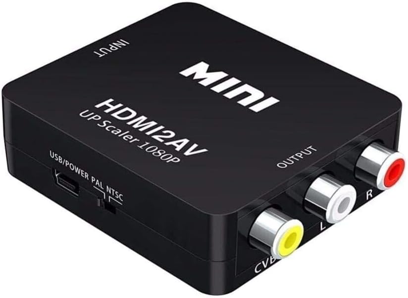 Hdmi To AV Converter | HDMI To Rca Adapter | HDMI To Cvbs Converter | Cvbs Composite Video Audio Converter Adapter Supporting Pal/Ntsc For Pc Laptop Hdtv Dvd.