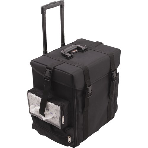 Sunrise Soft-Sided Nylon Rolling Makeup Case with Drawers