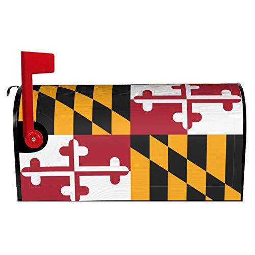Dujiea Maryland Flag Magnetic Mailbox Cover - Waterproof Post Box Wrap, Large Size 21