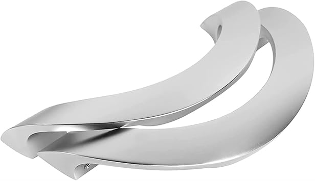 1 Pair Shower Door Handle knob, Bathroom Glass Door Handle, Office Semi-Circular Aluminum Alloy Pull Handle/Wardrobe Handle - Silver