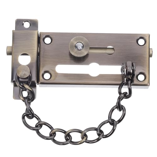 Gatuida Cerradura de cadena para puerta interior: sistema de pestillo a presión estilo vintage - Limitador de cadena deslizante para ventanas, dormitorios y seguridad de habitaciones interiores.