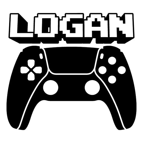 Video Gamer Custom Name Vinyl Wall Decal with PS5 Controller
