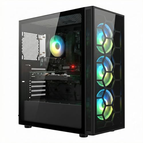 STGSivir PC Gaming Fisso, Computer Gaming, Ryzen 7 fino a 4.6GHz，GeForce RTX 3060 12G，32GB DDR4 RAM，1TB SSD，WIFI 6, BT 5.0，ventole RGB x3 Windows11 Pro