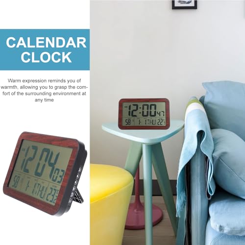 Reloj despertador electrónico negro digital compacto con pantalla grande de hogar 7