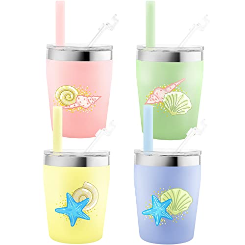 Housavvy Sippy Cups for Toddlers, Easy Clean, Dishwasher Safe, BPA Free Kids Stainless Steel Cups with Tritan Lids and Kids Smoothie Silicone Reusable