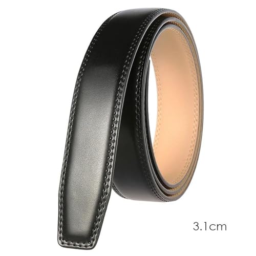 Men's Soft Cowhide Leather Belt with Hard Alloy Automatic Buckle Non-Porous Strap for Business Trousers and Suits2