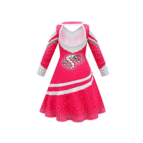 Zivanto Zombies Costume For Girls Halloween Cosplay Dresses Christmas Toddlers Cheerleader Outfits Skirt Cheerleading Party Role Play School Uniform Basketball Performance Dress-Up Pom Pom 110 #TOP2