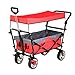 Desconocido Carretilla Plegable con Toldo Extraíble, Gran Capacidad Y 4 Ruedas para Acampar Al Aire Libre, Barbacoa, Jardinería, Compras, Eventos Deportivos En La Playa